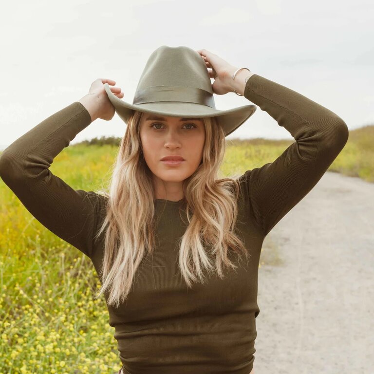FREYA HAVEN PACKABLE FELT HAT IN OLIVE
