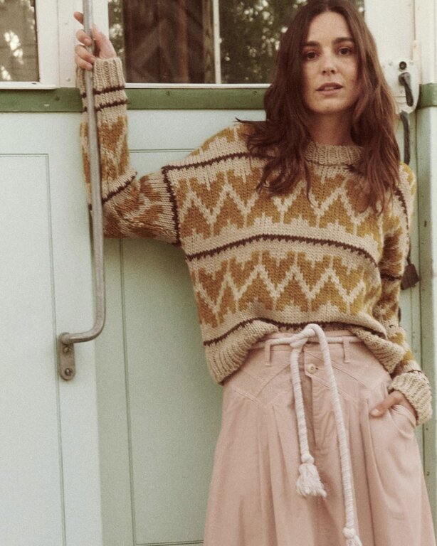 THE GREAT FOLK PULLOVER SWEATER IN EARTH TONE