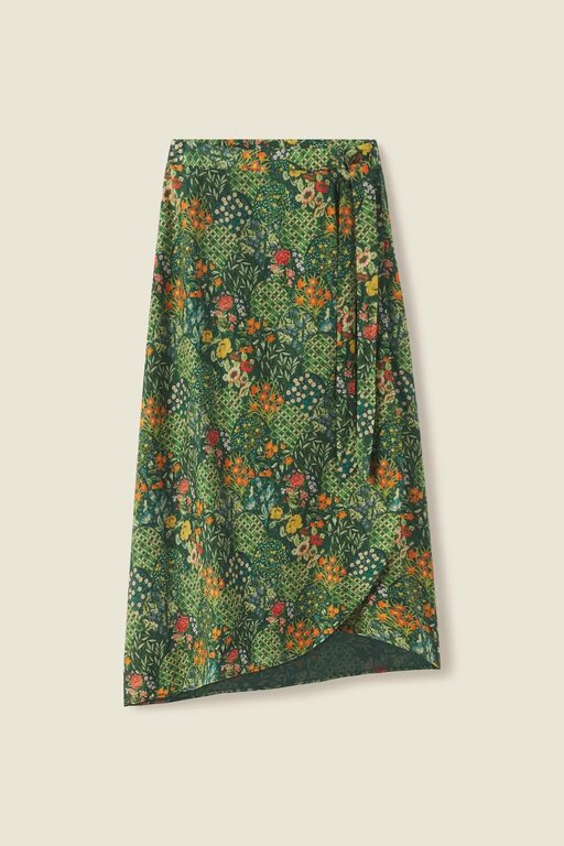 BIRDS OF PARADIS ELLE SKIRT IN EVERGREEN SCALLOP