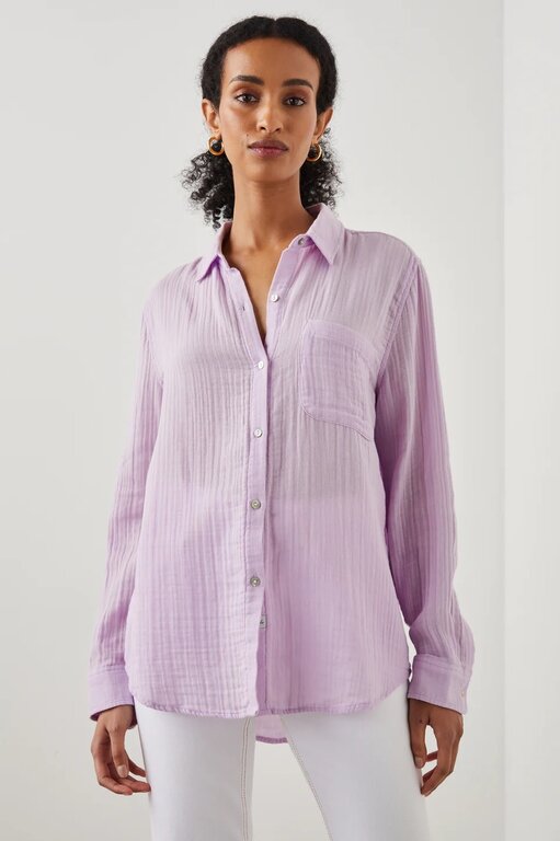 RAILS ELLIS GAUZE BUTTON UP IN ORCHID