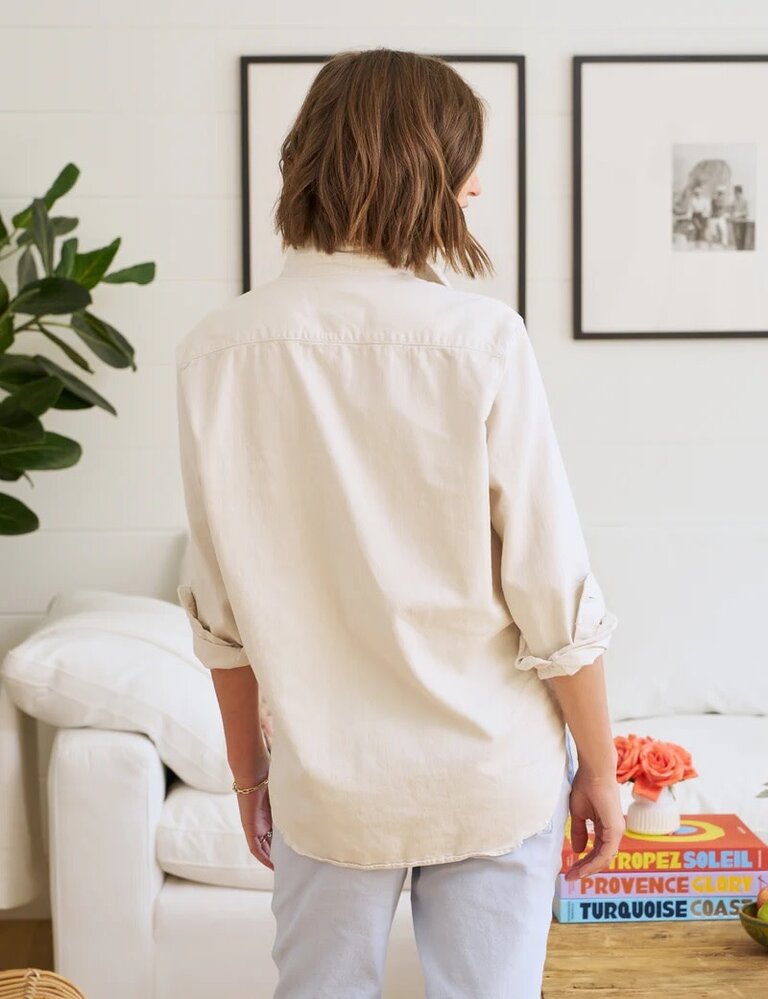 FRANK & EILEEN EILEEN RELAXED BUTTON UP IN VINTAGE WHITE FAMOUS DENIM