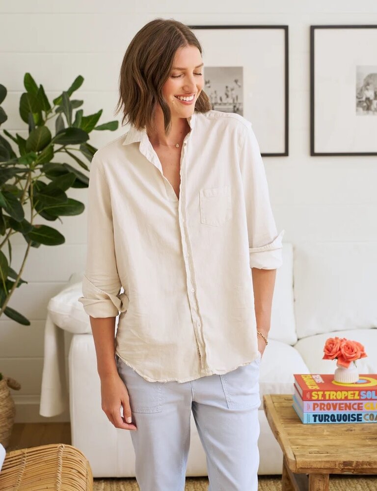 FRANK & EILEEN EILEEN RELAXED BUTTON UP IN VINTAGE WHITE FAMOUS DENIM