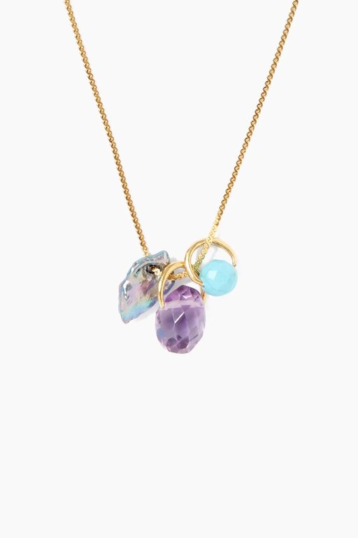 CHAN LUU MERIDIAN  NECKLACE IN AMETHYST MIX