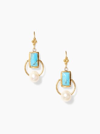 CHAN LUU HALO DROP EARRINGS IN TURQUOISE MIX