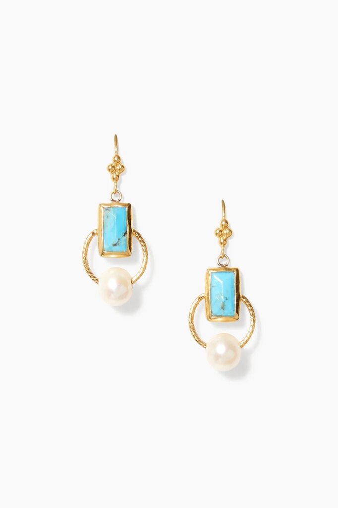 CHAN LUU HALO DROP EARRINGS IN TURQUOISE MIX