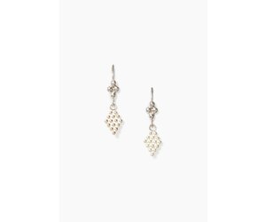 CHAN LUU ES 5750 BIJOU DROP SILVER EARRINGS Leaf Petal Cassis