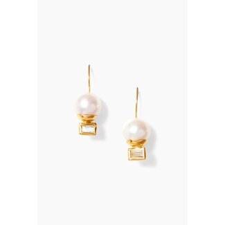 CHAN LUU ELENA DROP EARRINGS IN WHITE PEARL MIX