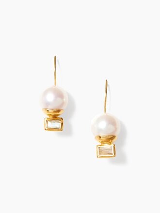 CHAN LUU ELENA DROP EARRINGS IN WHITE PEARL MIX