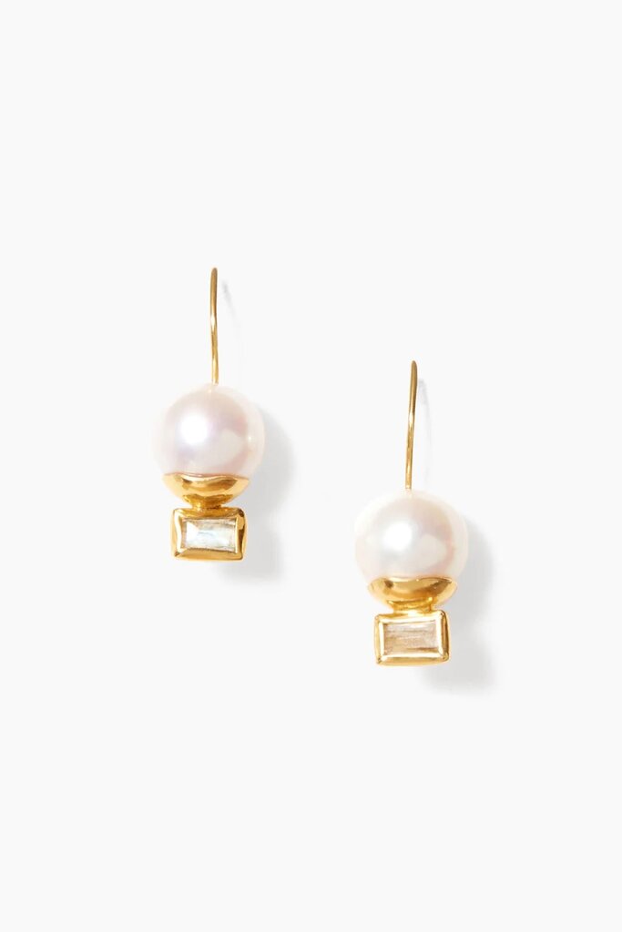 CHAN LUU ELENA DROP EARRINGS IN WHITE PEARL MIX