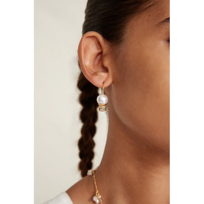 CHAN LUU ELENA DROP EARRINGS IN WHITE PEARL MIX