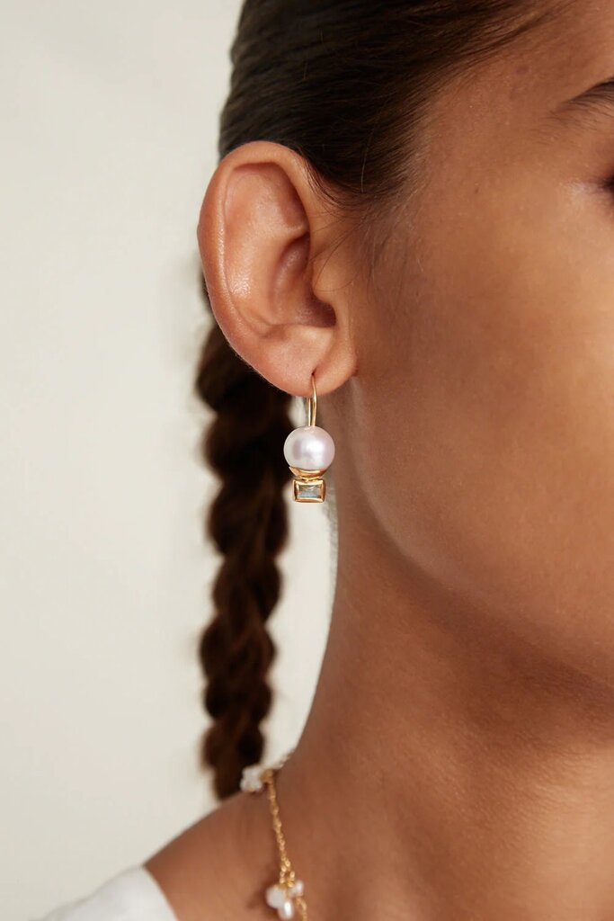 CHAN LUU ELENA DROP EARRINGS IN WHITE PEARL MIX