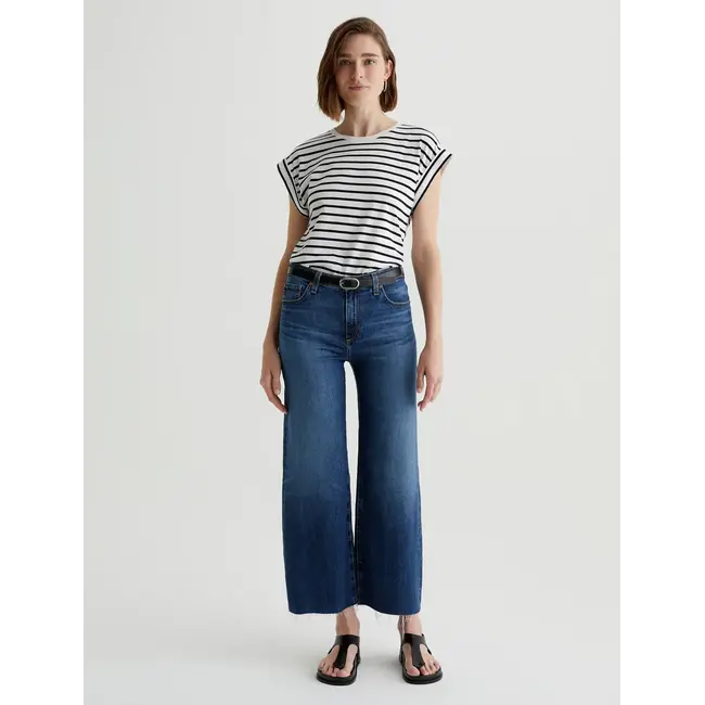 AG SAIGE WIDE LEG CROP IN PLUME