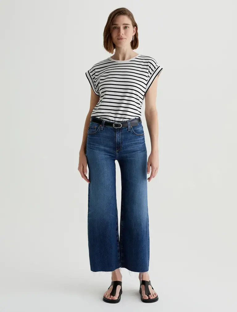 AG SAIGE WIDE LEG CROP IN PLUME