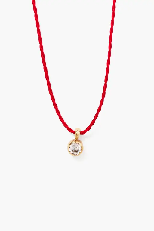 CHAN LUU BRAIDED RED SILK CORD WITH ESTE DIAMOND
