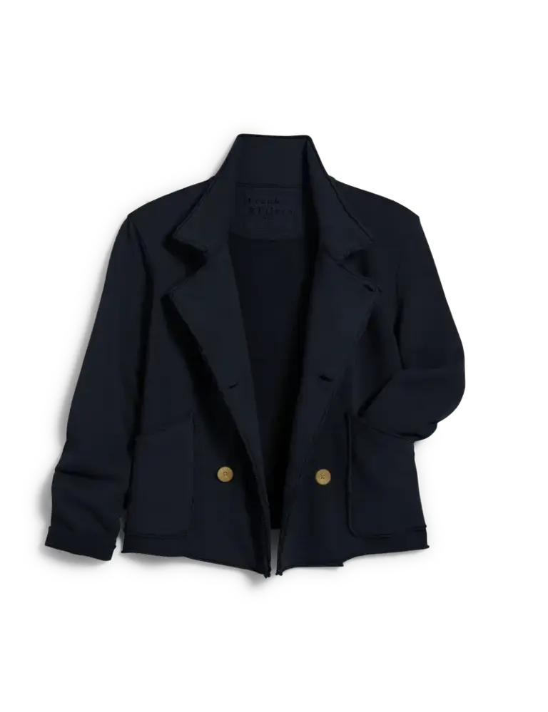FRANK & EILEEN FRANK&EILEEN MINI BELFAS MINI BELFAST CROPPED FLEECE PEACOAT IN NAVY