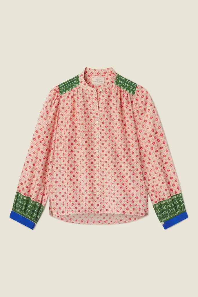 TROVATA CLARA BLOUSE IN SANTORINI BORDER