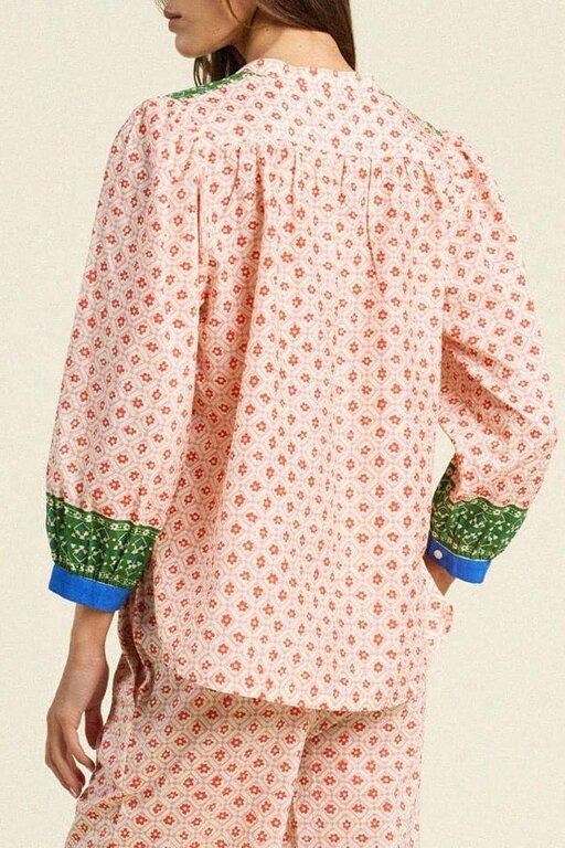TROVATA CLARA BLOUSE IN SANTORINI BORDER