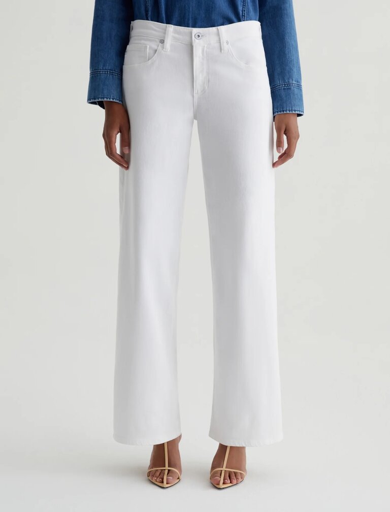 AG ADRIA LOW-RISE WIDE LEG JEAN IN GALLERY WHITE