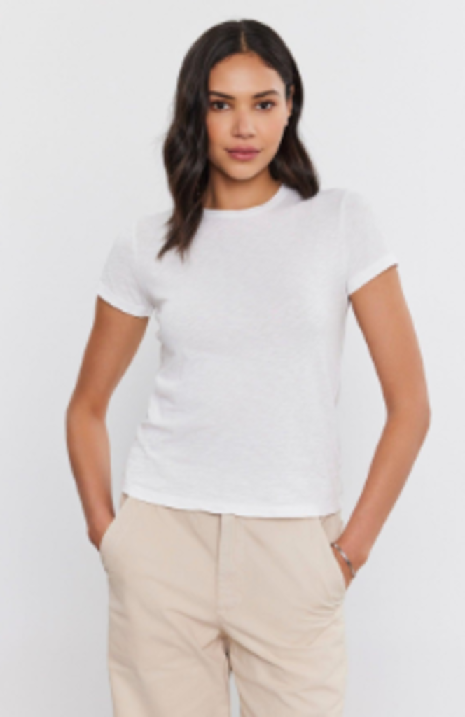 VELVET SIERRA TEE IN WHITE