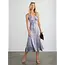 MARGARET O'LEARY DARYA DOUBLE V-NECK DRESS IN FREESIA AND NAVY