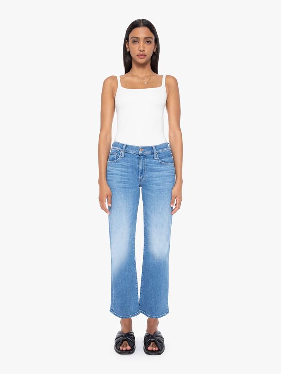 MOTHER  MID RISE RAMBLER ZIP ANKLE IN OUT OF THE BLUE