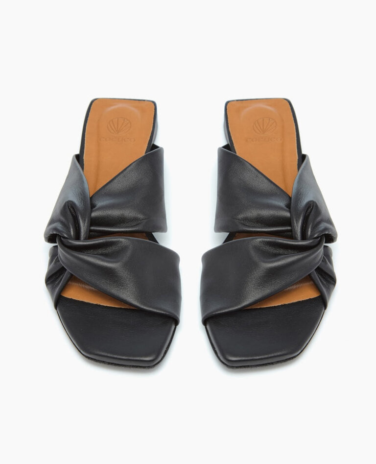COCLICO FISK SLIDE IN BLACK LEATHER