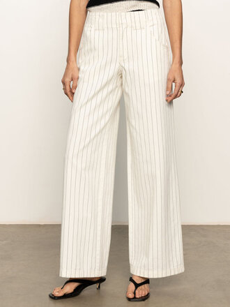 SANCTUARY ARDEN WIDE LEG IN BLEACHED WHITE PINSTRIPE