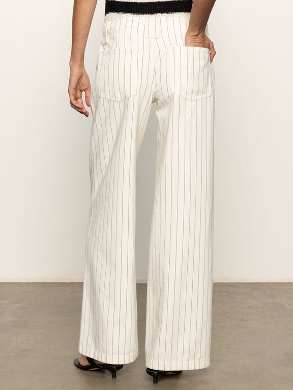 SANCTUARY ARDEN WIDE LEG IN BLEACHED WHITE PINSTRIPE
