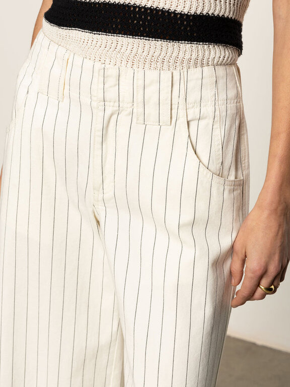 SANCTUARY ARDEN WIDE LEG IN BLEACHED WHITE PINSTRIPE