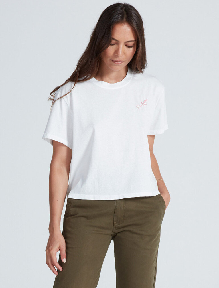 ASKKNY SHRUNKEN BOY TEE IN EMBROIDERED GO FLY