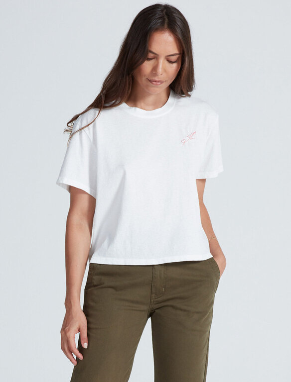 ASKKNY SHRUNKEN BOY TEE IN EMBROIDERED GO FLY