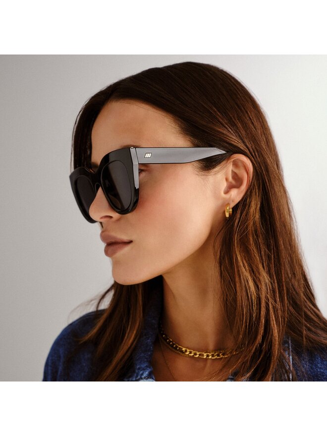 LE SPEC AIR HEART SUNGLASSES IN BLACK/GOLD - Leaf & Petal/Cassis display picture 1