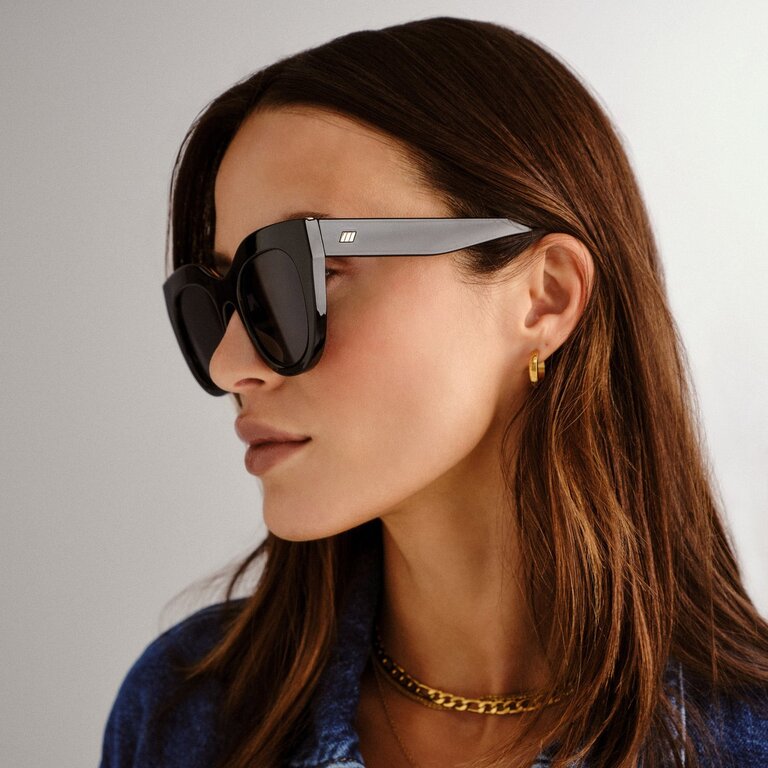 LE SPEC AIR HEART SUNGLASSES IN BLACK/GOLD