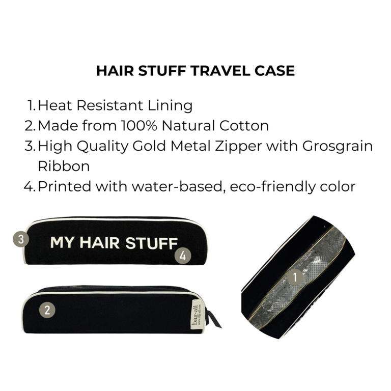 BAG-ALL HAIR STUFF TRAVEL CASE IN BLACK