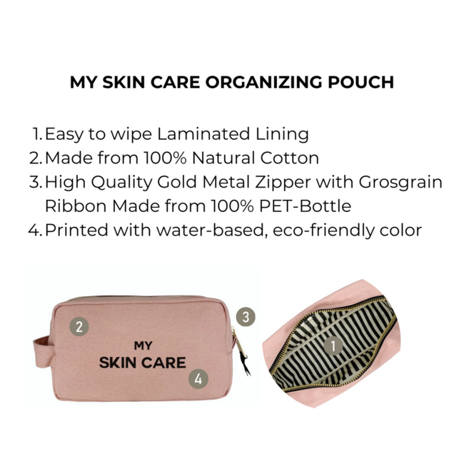 MY SKIN CARE ORGANIZING POUCH IN PINK