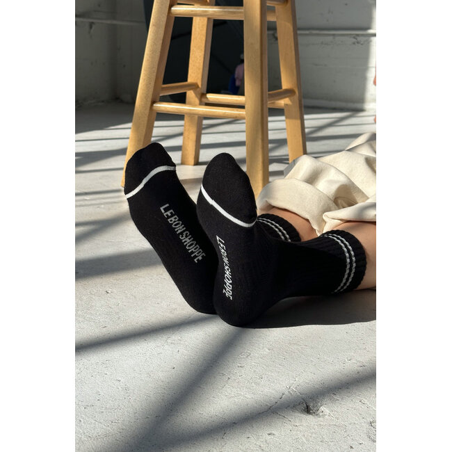 LE BON SHOPPE BOYFRIEND SOCKS IN NOIR AND PARCHMENT