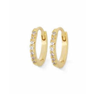 TAI JEWELRY M  GOLD MED HUGGIE W/ CZ