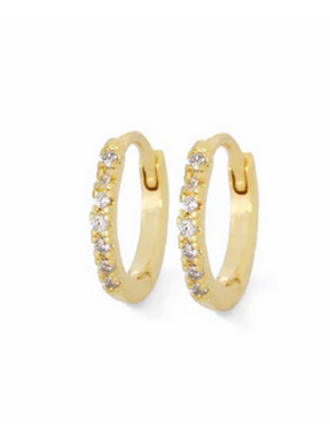 TAI JEWELRY M  GOLD MED HUGGIE W/ CZ