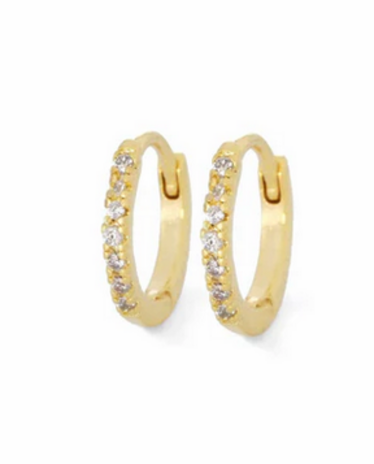 TAI JEWELRY M  GOLD MED HUGGIE W/ CZ