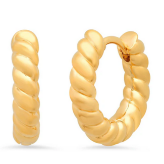 TAI JEWELRY TWISTED GOLD HUGGIES
