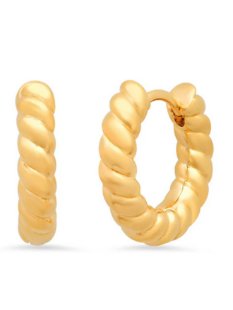 TAI JEWELRY TWISTED GOLD HUGGIES