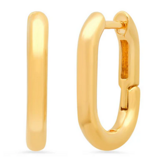 TAI JEWELRY 16MM OVAL SHAPED HUGGIES IN GOLD