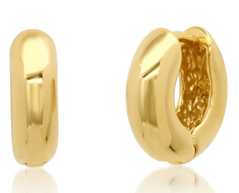 TAI JEWELRY CHUNKY GOLD HUGGIES IN GOLD VERMEIL
