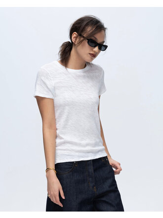 ATM SLUB JERSEY  SCHOOLBOY CREW IN WHITE