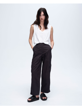 ATM POPLIN CARGO PANTS IN BLACK