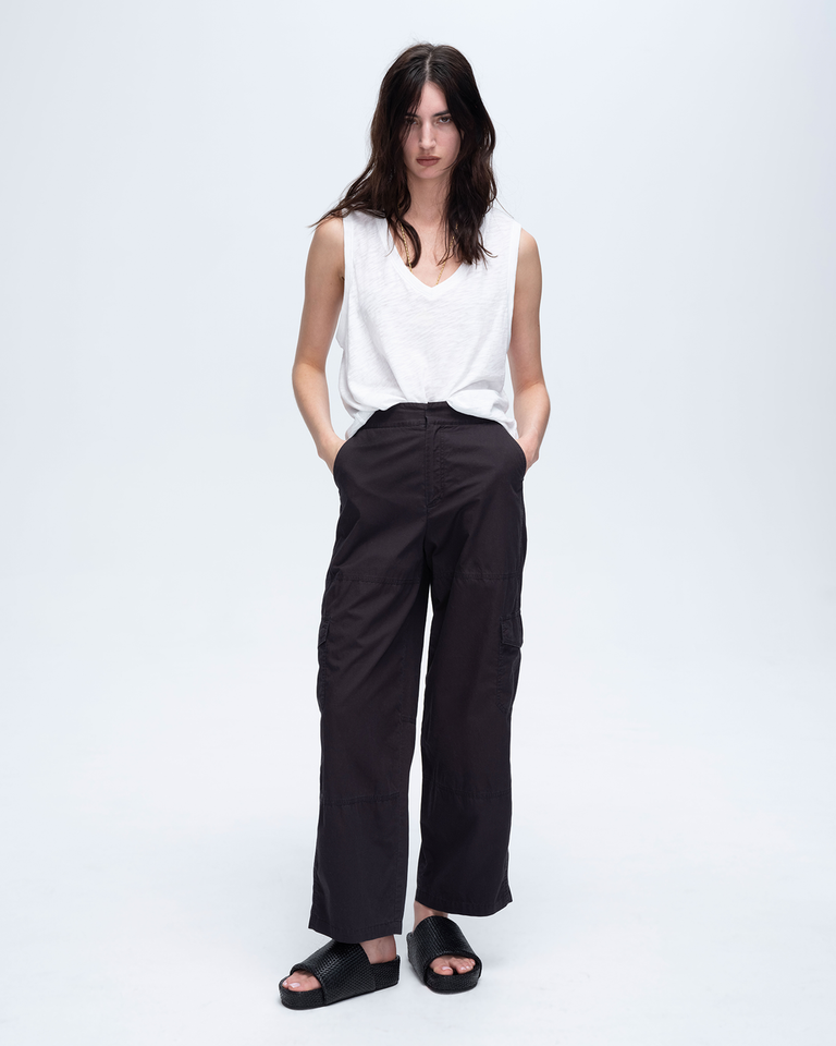 ATM POPLIN CARGO PANTS IN BLACK