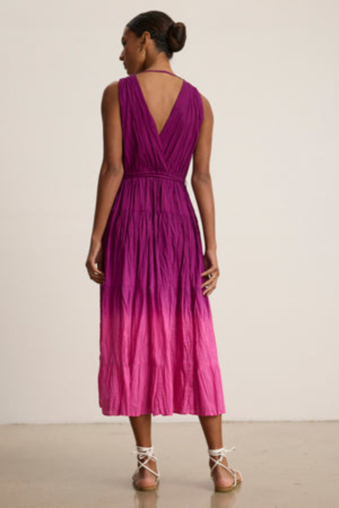 VELVET MARILYN07 OMBRE TIERED DRESS IN FUSCHIA