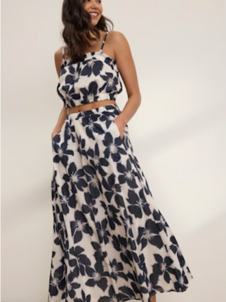 VELVET JESS07 LONG SKIRT IN ASUL