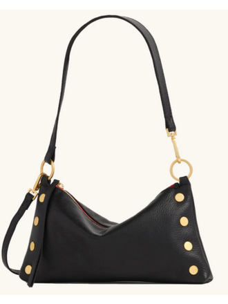 HAMMITT KYLE BLACK/BRUSHED GOLD W/RED ZIPPER