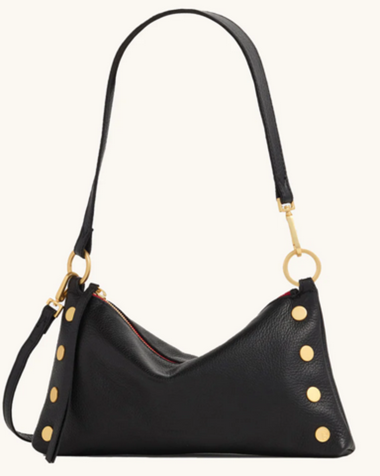 HAMMITT KYLE BLACK/BRUSHED GOLD W/RED ZIPPER
